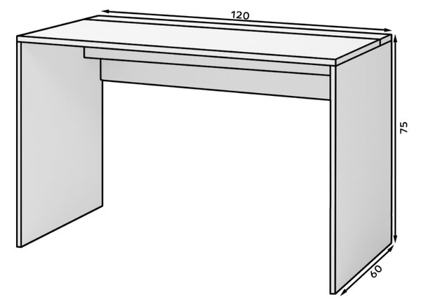 Psací stůl NEVY 120x60 cm, černý