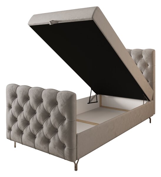 Čalouněná boxspringová postel 90x200 ADRIA PLUS 2 - světle šedá