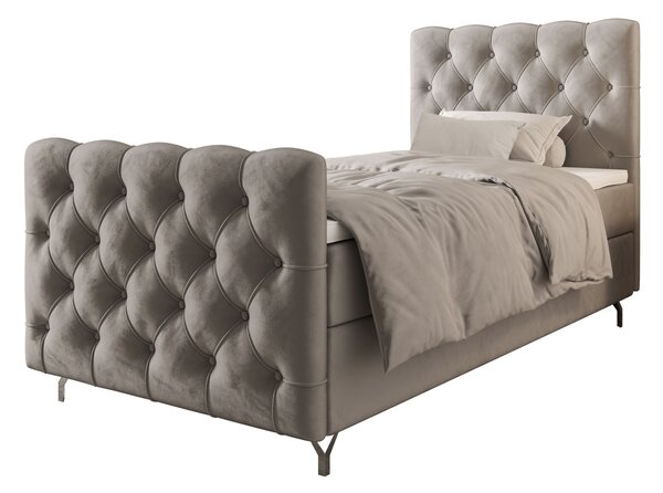 Čalouněná boxspringová postel 90x200 ADRIA PLUS 2 - světle šedá
