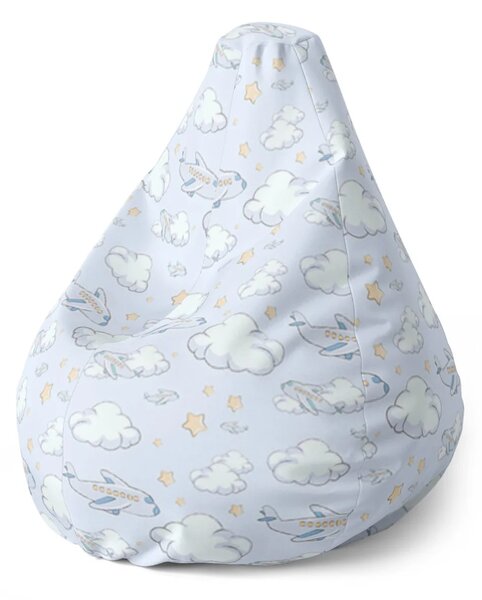 Sablio Sedací vak Pear Letadla mezi mraky - 70 x 95 x 15 cm
