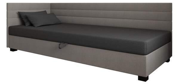 Čalouněná postel 90x195 KASANDRA PLUS 1 s úložným prostorem - šedá / světle šedá