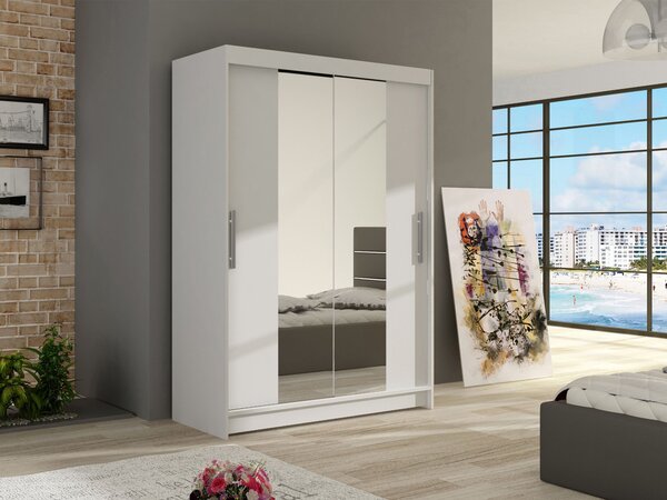 Skříň s posuvnými dveřmi a zrcadlem Miami II, Barva: trufel, Osvětlení: bez osvětlení 5902928182729