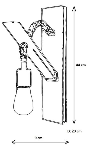 Opviq Nástěnná lampa Aplik II hnědá
