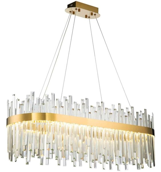 TooLight Závěsný LED křišťálový lustr APP1513-CP80 zlatý/neutrální bílá