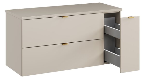 Comad Závěsná skříňka pod umyvadlo Dalia Cashmere s deskou 100 cm kašmírová