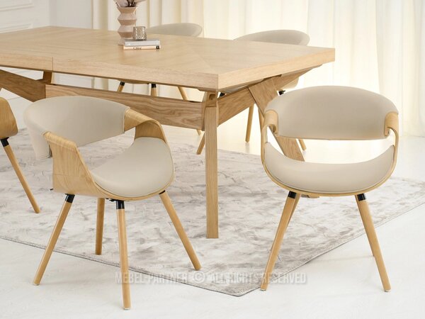 Designová jídelní židle SAROLTA - dub / béžová