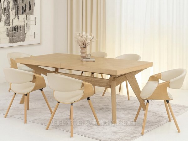 Designová jídelní židle SAROLTA - dub / béžová