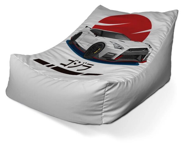 Sablio Sedací vak Lounge Nissan GTR 35 Japonské slunce - 80 x 95 x 50 cm