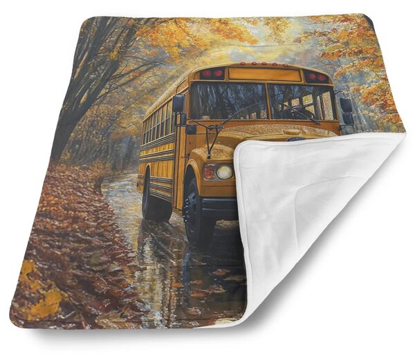Sablio Deka pro miminko Žlutý školní autobus - 80x100 cm