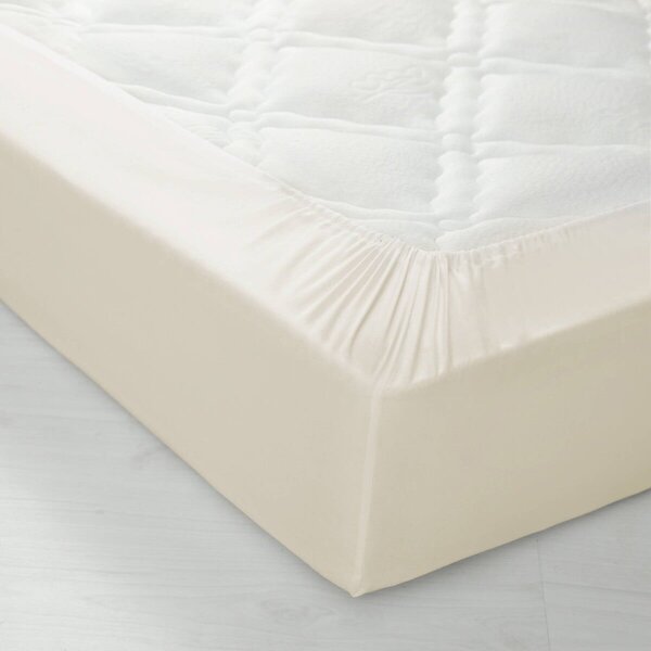 Jednobarevné napínací prostěradlo zn. Colombine® s hloubkou rohů 32 cm, z polycotonu režná 90x190 cm
