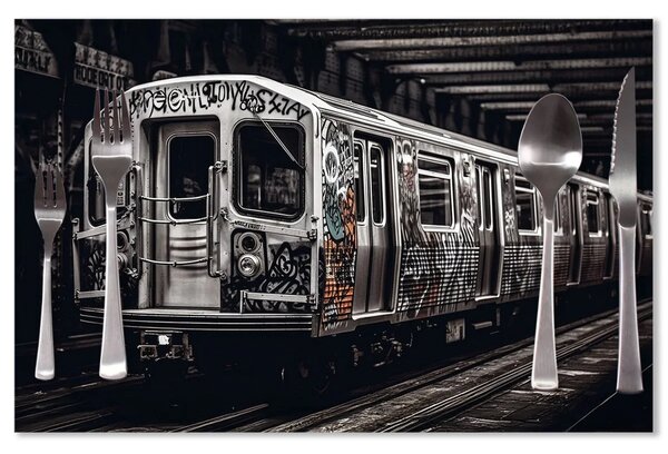 Sablio Prostírání Městské metro s graffiti: 40x30cm