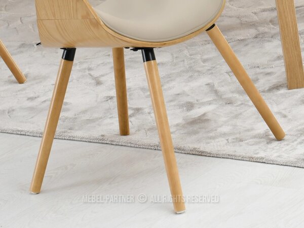 Designová jídelní židle SAROLTA - dub / béžová