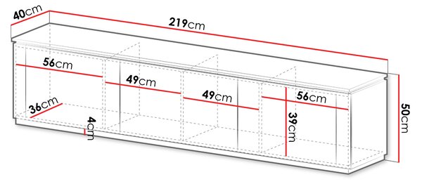 Televizní stolek FLUXA - tmavě béžový / tmavě béžový + zlatý