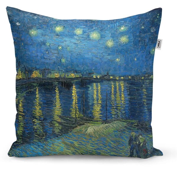 Sablio Polštář Hviezdna noc nad Rhônou - Vincent van Gogh - 40x40 cm