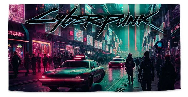 Sablio Ručník Cyberpunk 2077 Město - 30x50 cm