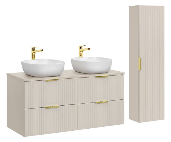 Comad Koupelnová sestava Adele Cashmere 120 cm s umyvadly a skříňkami kašmírová
