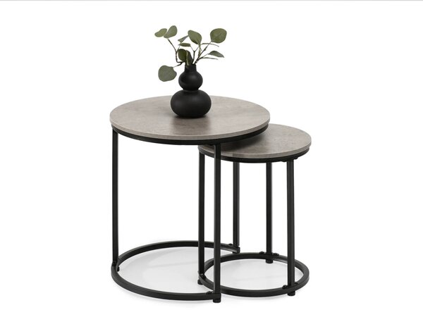 Set konferenčních stolků JACEK S - beton / černý