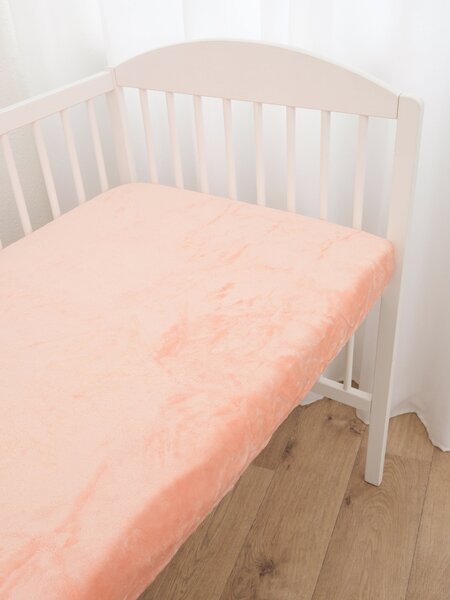 MK Lůžkoviny Prostěradlo mikroplyš Deluxe do postýlky 60 x 120 cm - lososové