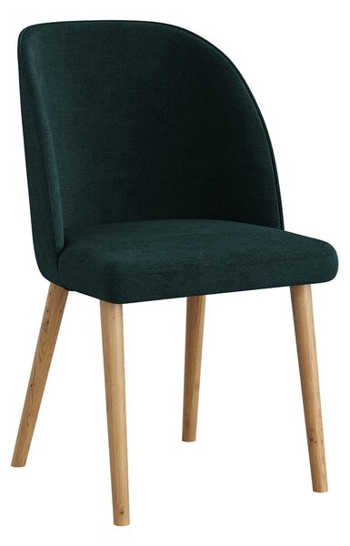 Židle Olbia čalouněná zelená s dřevěnými nohami R16