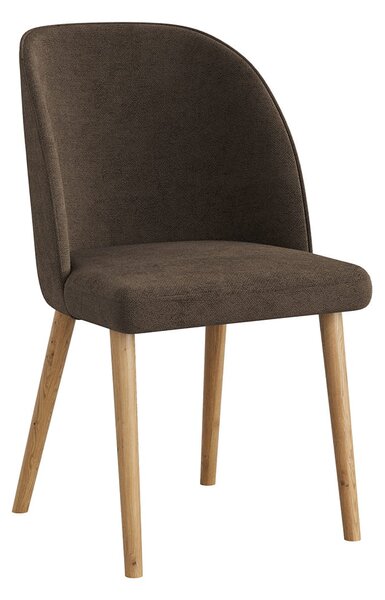 Čalouněná židle hnědá s dřevěnými nohami R23 Olbia