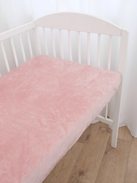 MK Lůžkoviny Prostěradlo mikroplyš Deluxe do postýlky 60 x 120 cm - pudrová