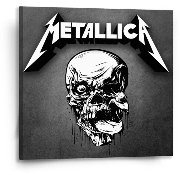 Sablio Obraz METALLICA Lebka Šedá - 50x50 cm