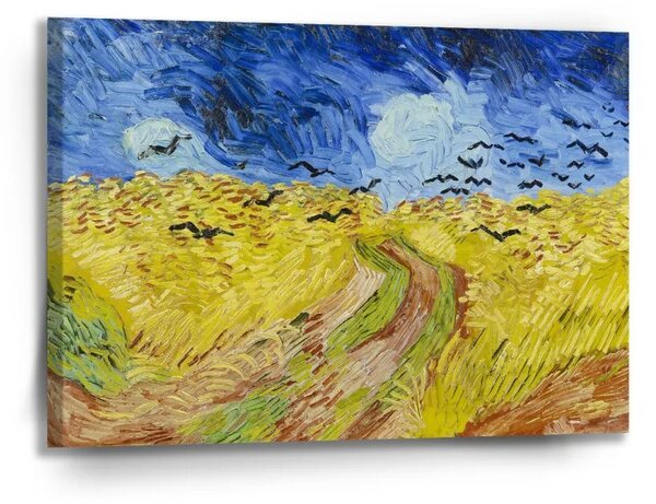 Sablio Obraz Pšeničné pole s vránami - Vincent van Gogh - 90x60 cm