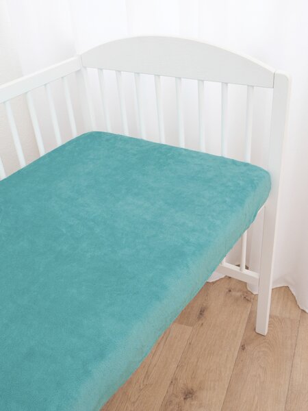 MK Lůžkoviny Prostěradlo mikroplyš Deluxe do postýlky 60 x 120 cm - světle tyrkysové
