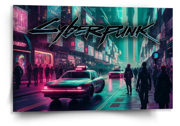 Sablio Obraz Cyberpunk 2077 Město - 120x80 cm