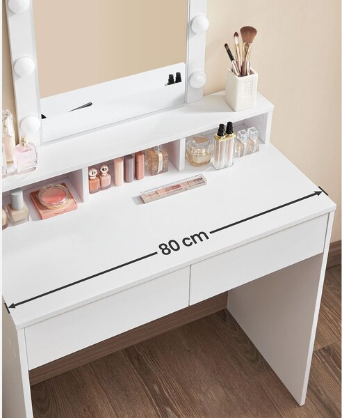 SONGMICS Toaletní stolek Velisa 145 cm bílý