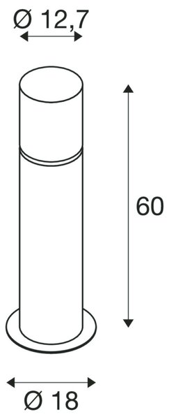 BIG WHITE SLV ROX ACRYL 60 Pole venkovní stojací svítidlo IP44, ušlechtilá ocel 304, E27 max. 20W 1001489