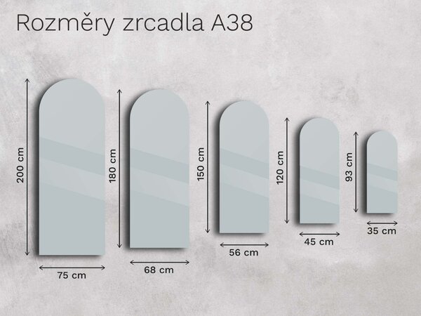 Atypické zrcadlo s LED osvětlením A38