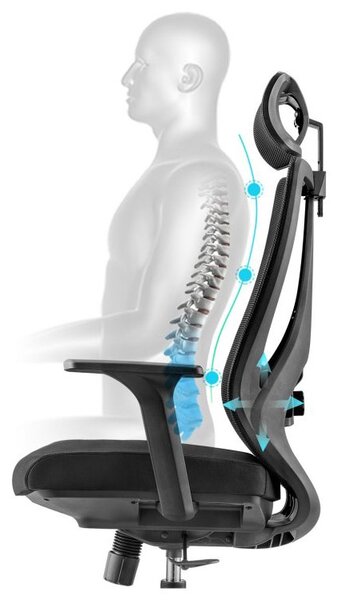 Kancelářská ergonomická židle Neoseat AMADORA — černá, nosnost 150 kg