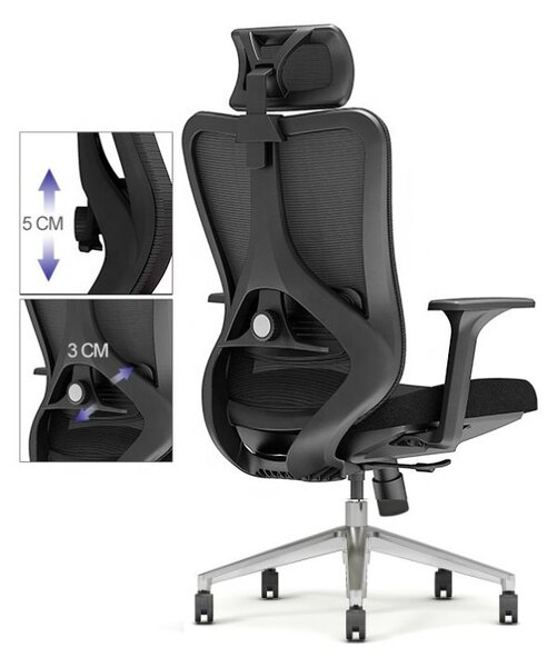 Kancelářská ergonomická židle Neoseat AMADORA — černá, nosnost 150 kg