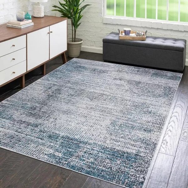 Makro Abra Moderní kusový koberec DAKOTA YF90B abstraktní modrý krémový Rozměr: 116x168 cm