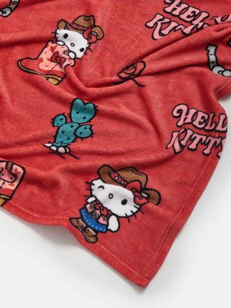 Sinsay - Přikrývka s kovbojským motivem Hello Kitty - červená