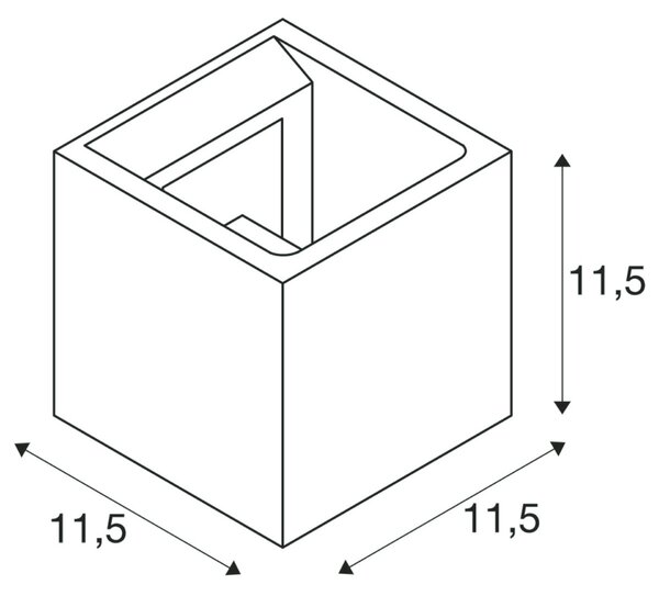 BIG WHITE SLV SOLID CUBE, nástěnné světlo, QT14, černý pískovec, max. 25W 1000911