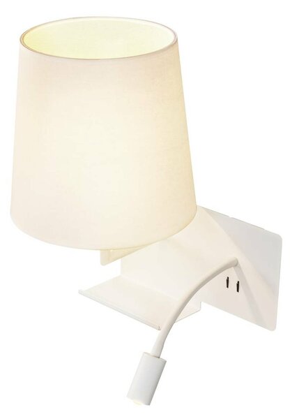 BIG WHITE SLV SOMNILA FLEX vnitřní nástěnné svítidlo LED 3000K, bílá, verze vlevo vč. USB přípojky 1003459