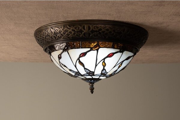 Stropní světlo Tiffany Nature - Ø 38*19 cm 2x E14 / max 40w - Clayre & Eef