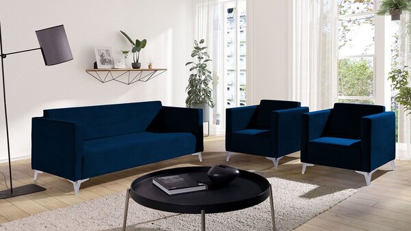 Sedací souprava Denim 3+1+1, Potah: Solo 257, Barva nožiček:: lesk bílý 5902928354072