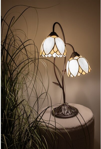 Stolní Tiffany lampa Flowers - Ø 33*61 cm - Clayre & Eef