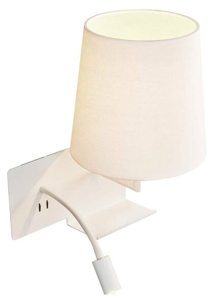 BIG WHITE SLV SOMNILA FLEX vnitřní nástěnné svítidlo LED 3000K, bílá, verze vpravo vč. USB přípojky 1003460