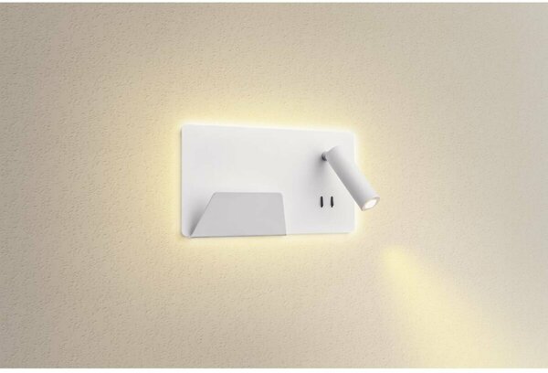 BIG WHITE SLV SOMNILA SPOT vnitřní nástěnné svítidlo LED 3000K, bílá, verze vlevo vč. USB přípojky 1003457