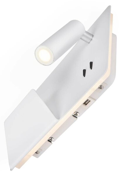 BIG WHITE SLV SOMNILA SPOT vnitřní nástěnné svítidlo LED 3000K, bílá, verze vlevo vč. USB přípojky 1003457