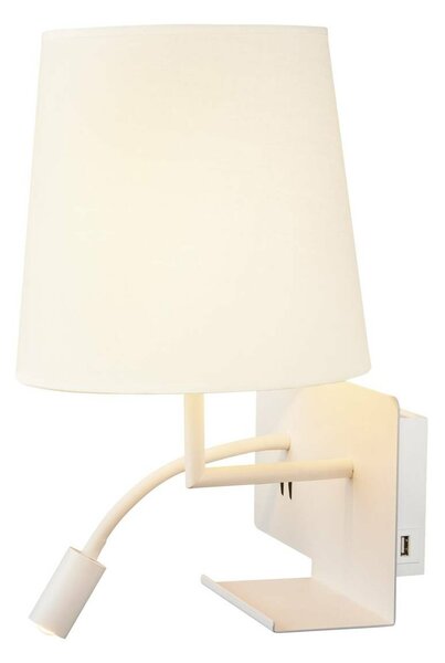 BIG WHITE SLV SOMNILA FLEX vnitřní nástěnné svítidlo LED 3000K, bílá, verze vpravo vč. USB přípojky 1003460