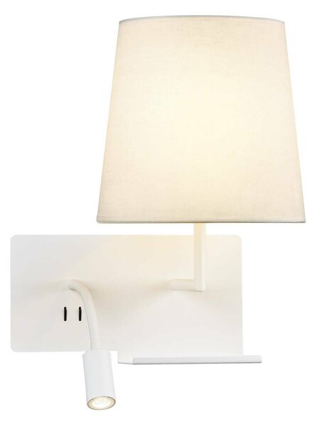 BIG WHITE SLV SOMNILA FLEX vnitřní nástěnné svítidlo LED 3000K, bílá, verze vpravo vč. USB přípojky 1003460