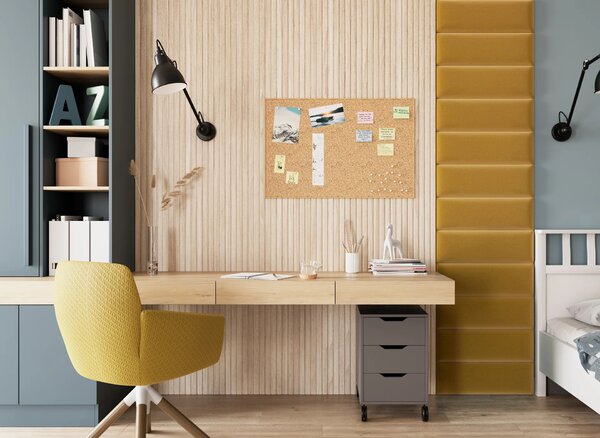 Čalouněný panel na zeď 50x20 VALERIO - hořčicový