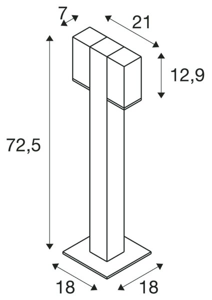 BIG WHITE SLV THEO PATHLIGHT double, QPAR51, Outdoor, stojací svítidlo, antracitové 1002871