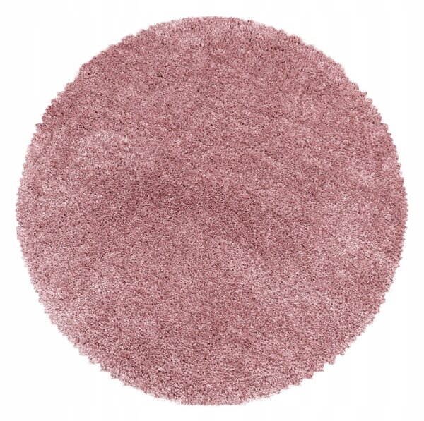Ayyildiz, Kusový koberec Fluffy Shaggy 3500 rose kruh, 120x120 (průměr) kruh, růžová, ložnice