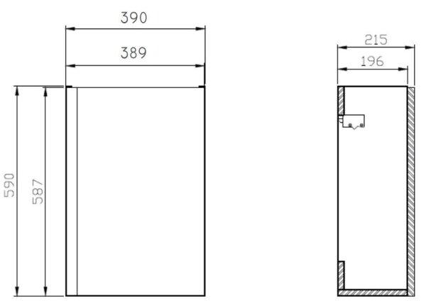 Cersanit S801-218-DSM-Koupelnová skříňka s umyvadlem MODUO SLIM 40 cm lesk. bílá
